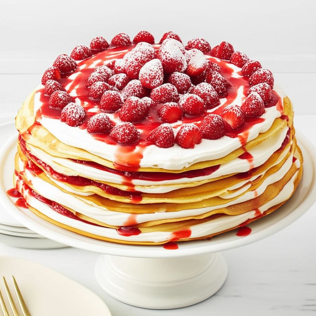 Chef John's Strawberry Crêpe Cake