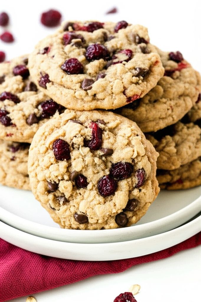 Chewy Chocolate-Toffee-Oatmeal Cookies with Cranberries Recipe