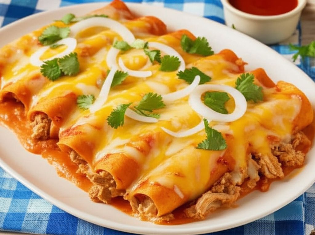 Chicken and Red Bean Enchiladas