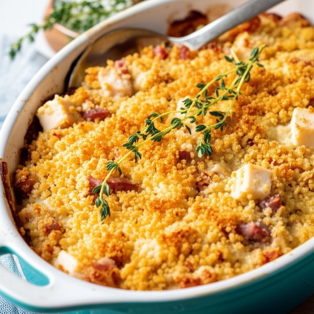 Chicken Cordon Bleu Casserole for One