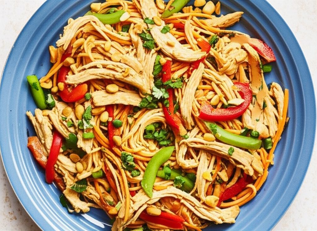 Chicken Noodle Salad with Peanut-Ginger Dressing