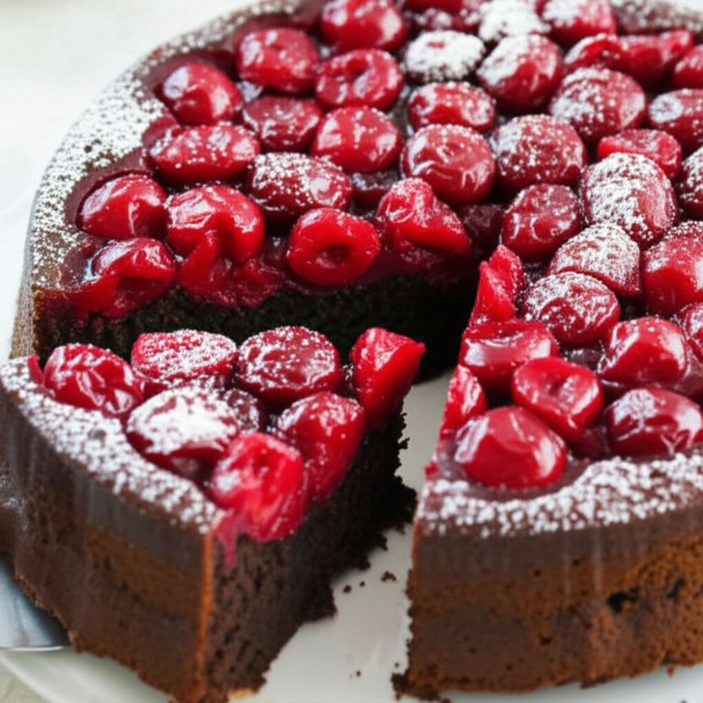 Chocolate Cherry Upside Down Cake