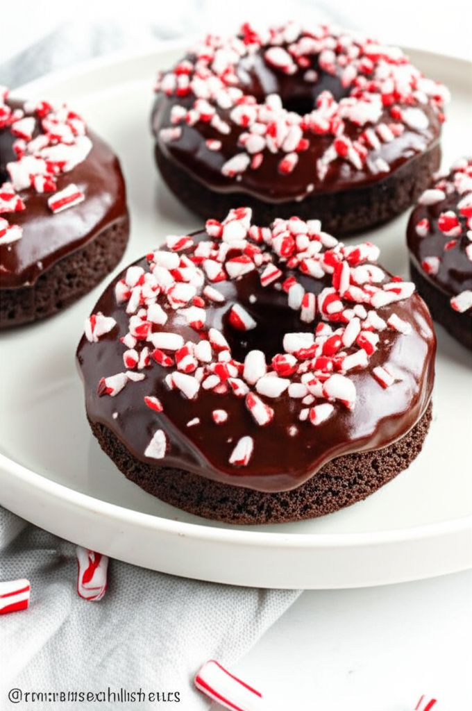 Chocolate-Peppermint Cake Donuts
