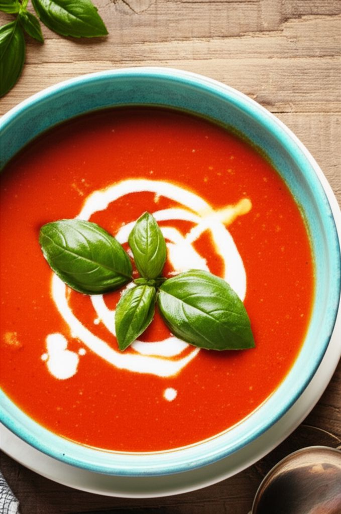 Classic Dairy-Free Cream of Tomato and Basil Soup