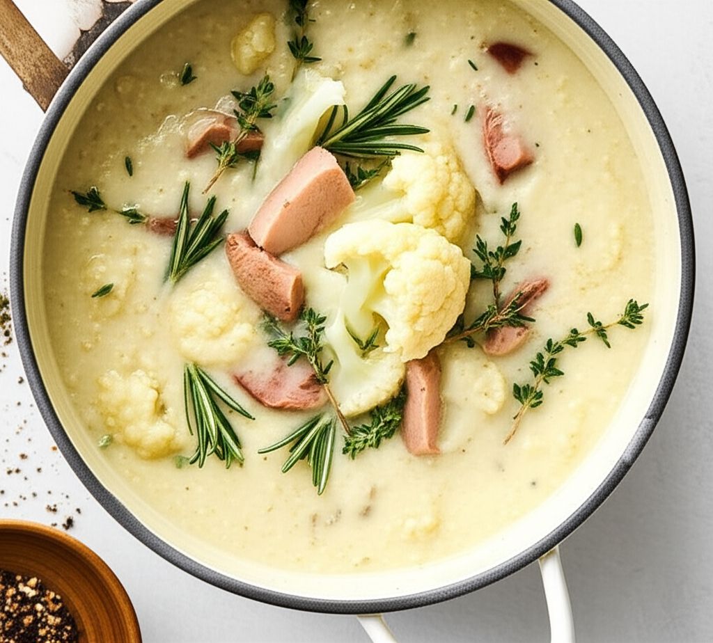 Creamy Cauliflower and Asiago Soup