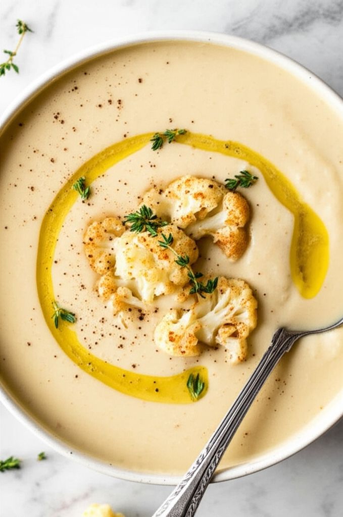Creamy Roasted Cauliflower Soup