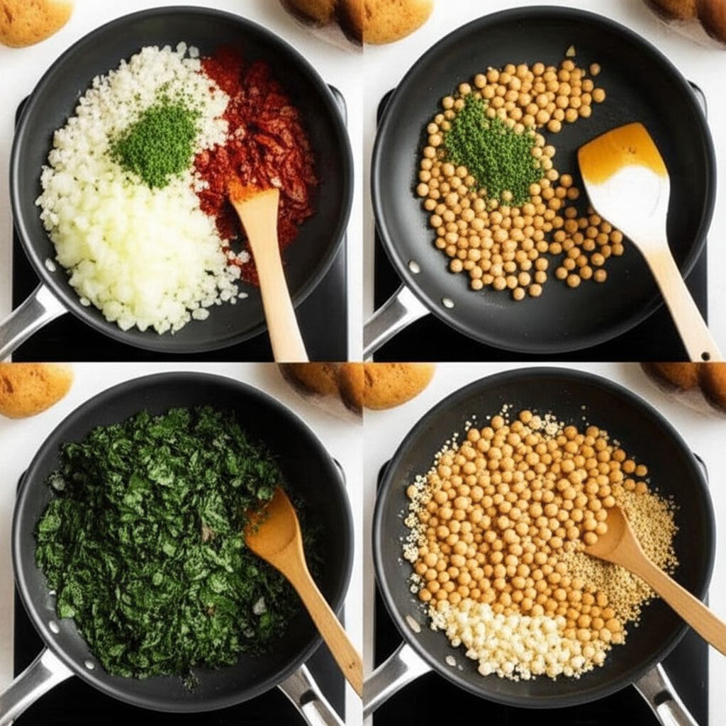 Curried Couscous with Spinach and Chickpeas