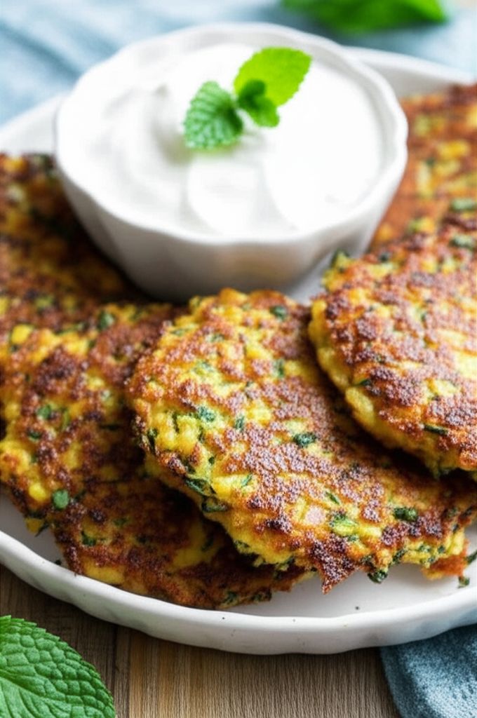 Curried Zucchini Corn Fritters