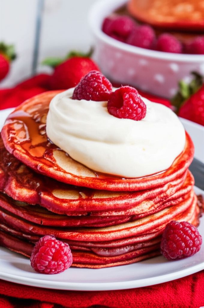 Dessert for Breakfast - Red Velvet Pancakes
