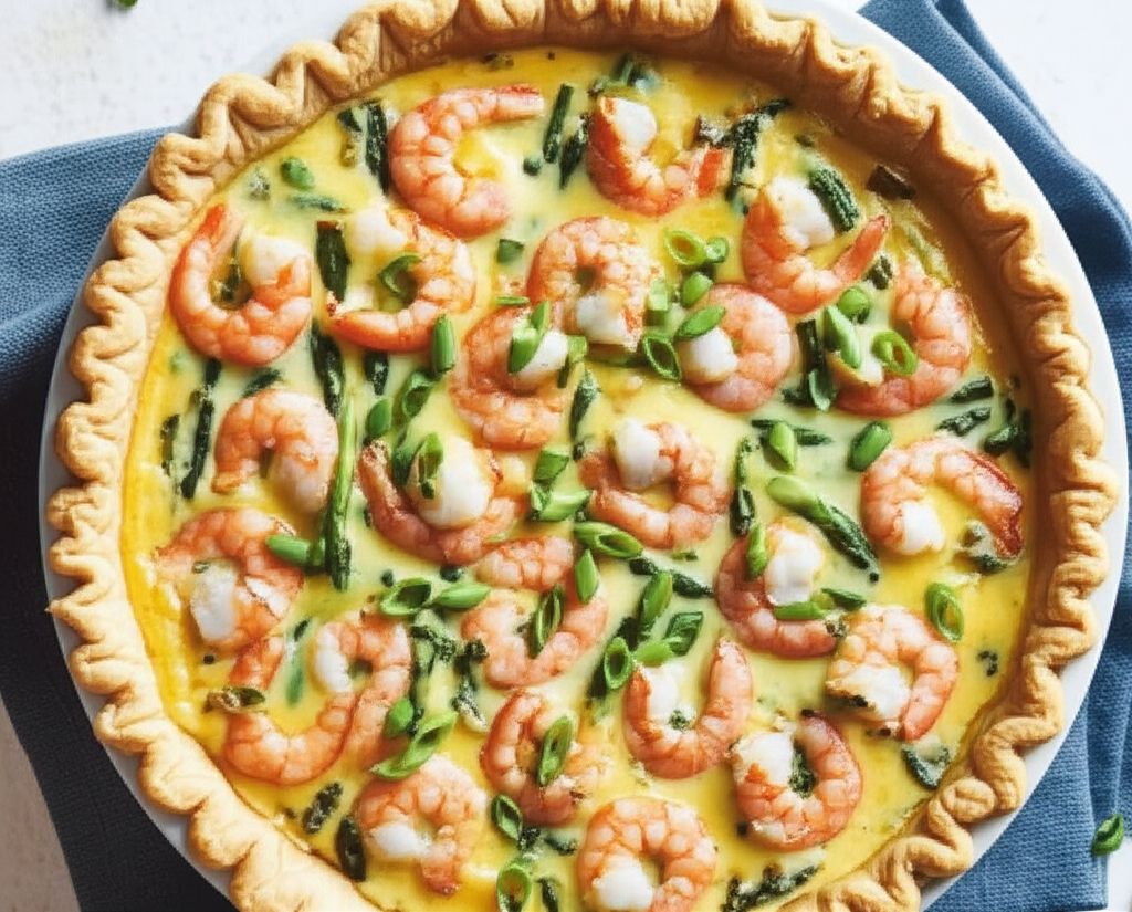 Easy Shrimp and Asparagus Quiche