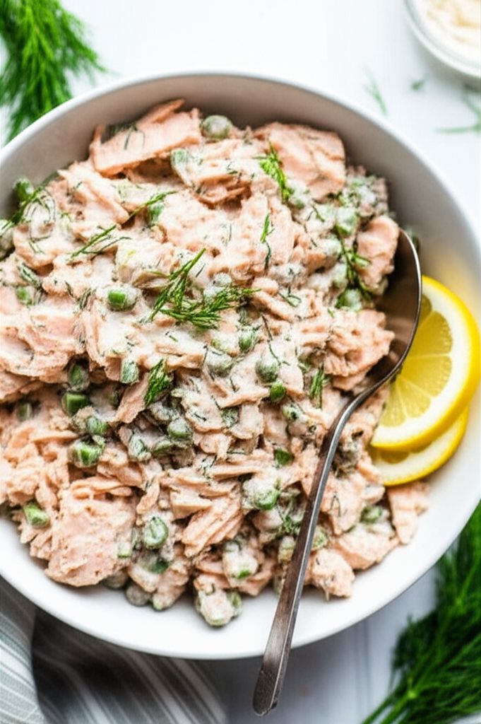 Flaked Salmon Salad with Dijon, Lemon, and Capers