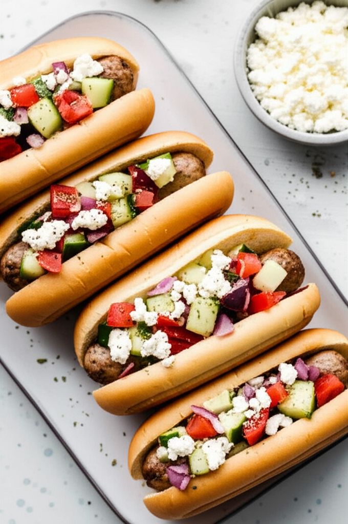 Greek-Inspired Grilled Turkey Sausage Brats