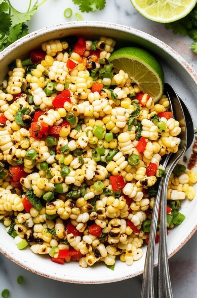 Grilled Corn Salad with Peppers