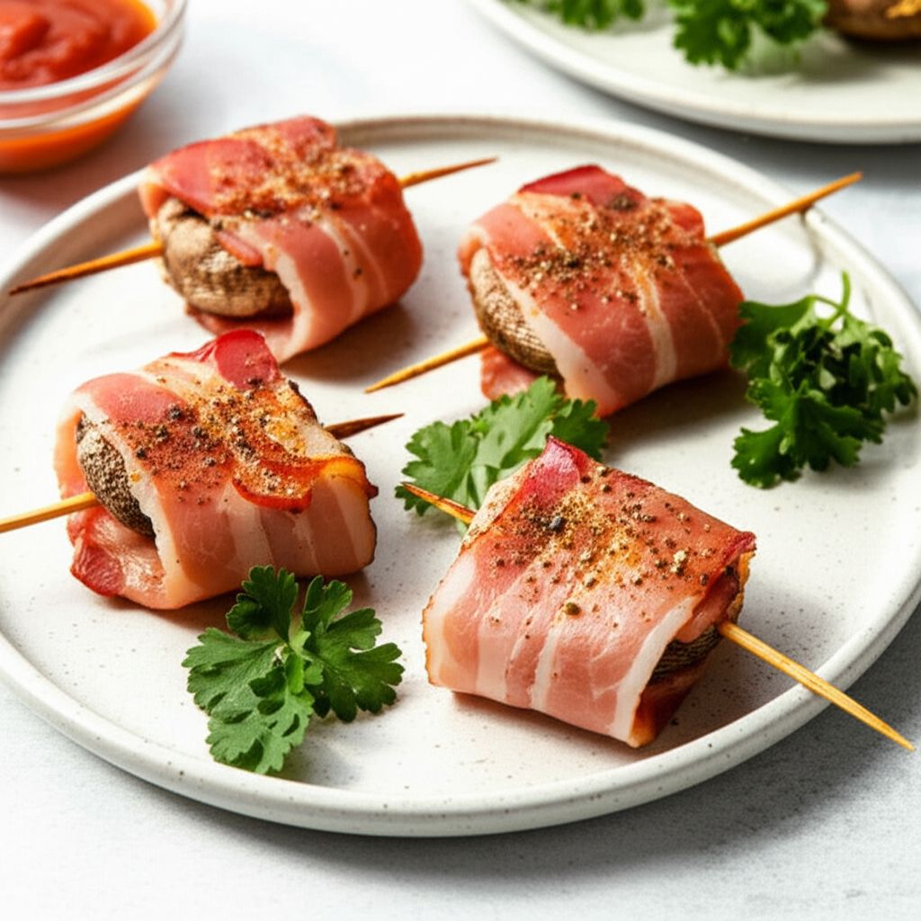 Grilled Mushrooms with Bacon