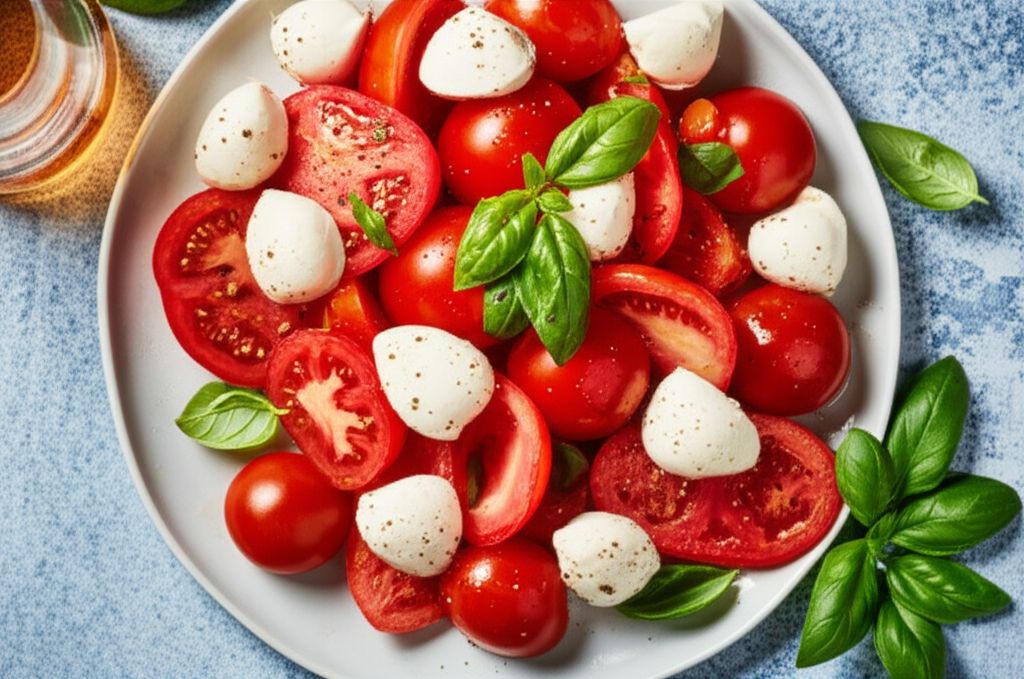 Heirloom Tomato Salad with Mozzarella and Basil