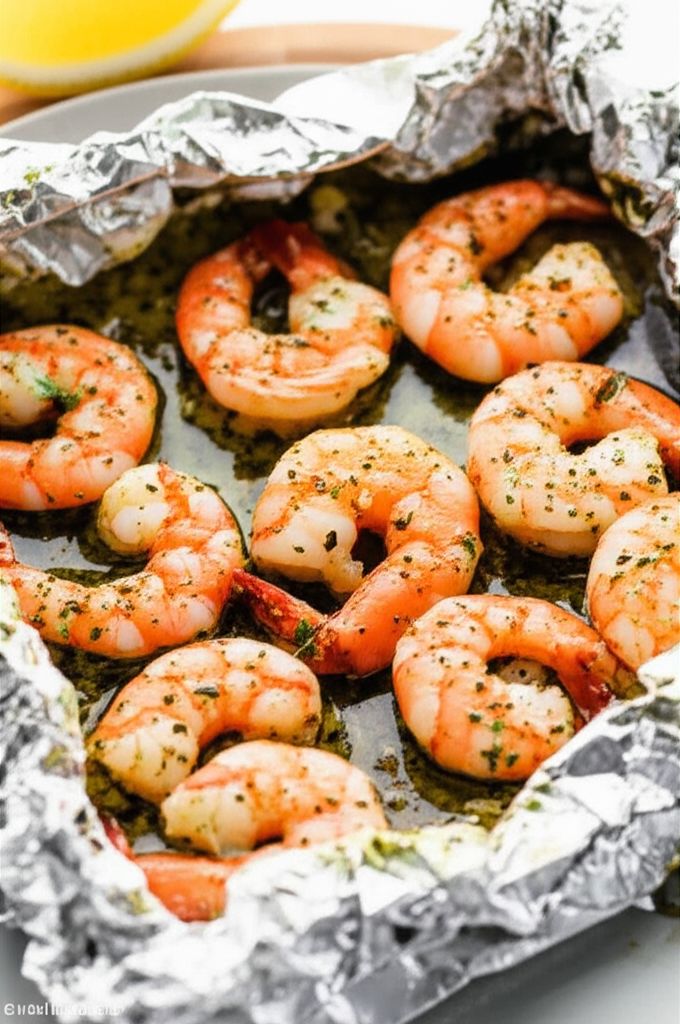Herbed Shrimp Scampi in a Pouch