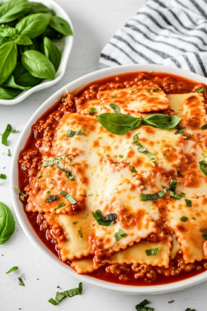Italian Sausage Ravioli Bake