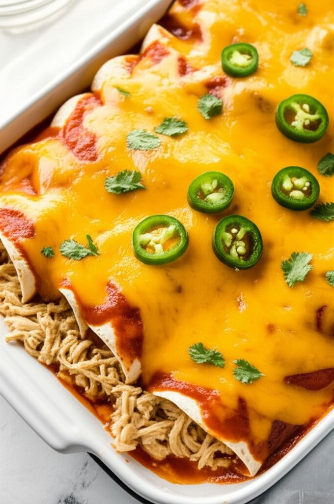 Jalapeño Cream Cheese Chicken Enchiladas