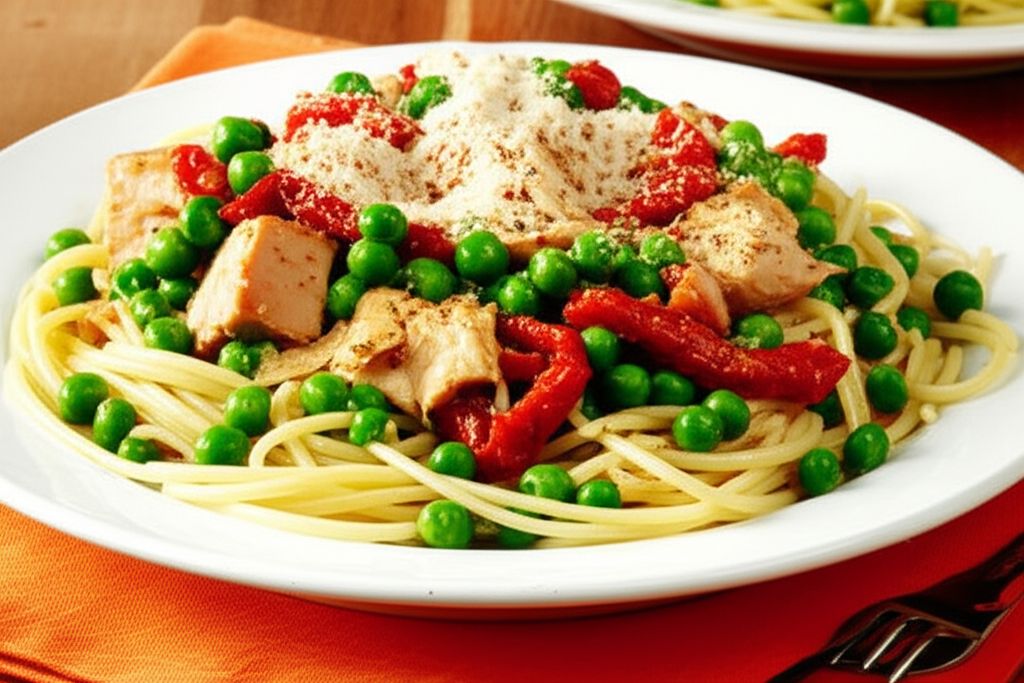 Jan's Pasta-N-Peas with Tuna and Sun-Dried Tomatoes