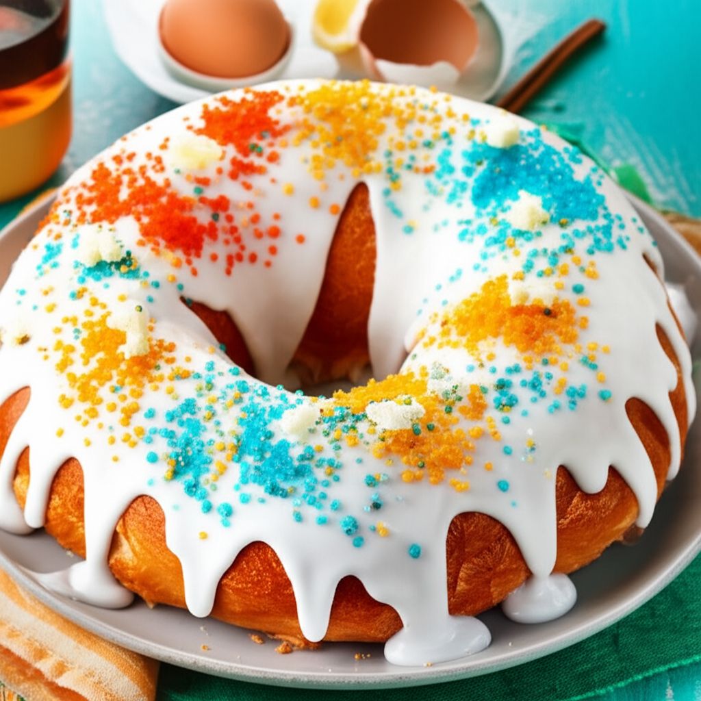 King Cake with Cream Cheese Filling
