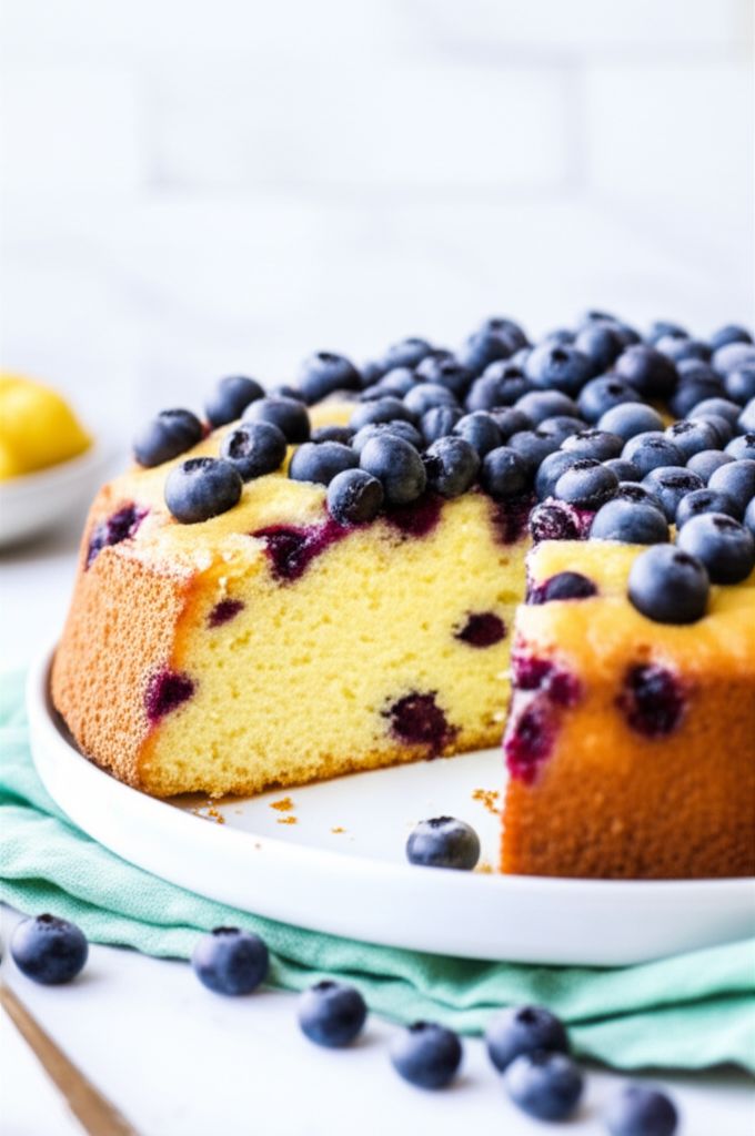 Lemon Yogurt Cake with Blueberries