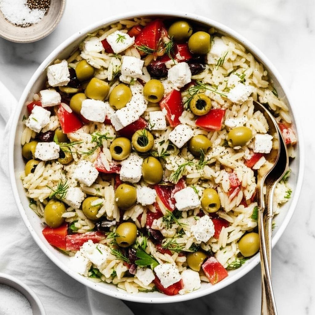 Orzo and Tomato Salad with Feta Cheese