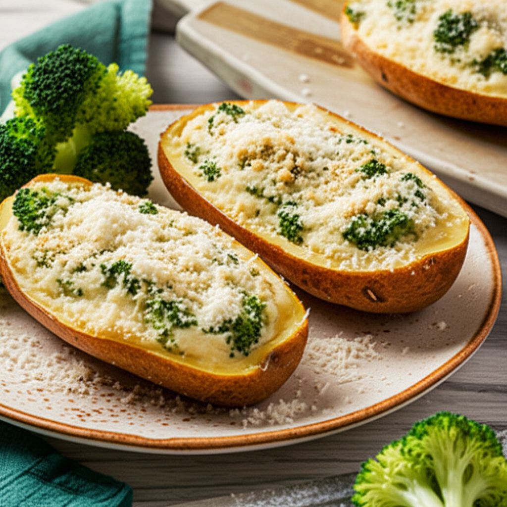 Parmesan and Broccoli Stuffed Potatoes