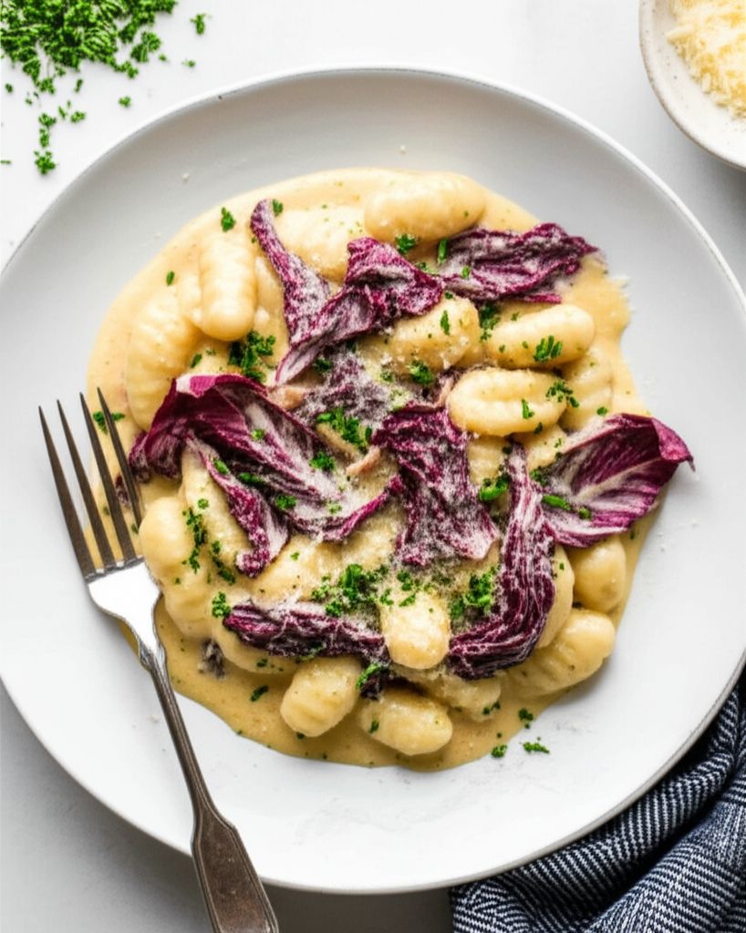 Pasta with Gorgonzola Sauce and Radicchio