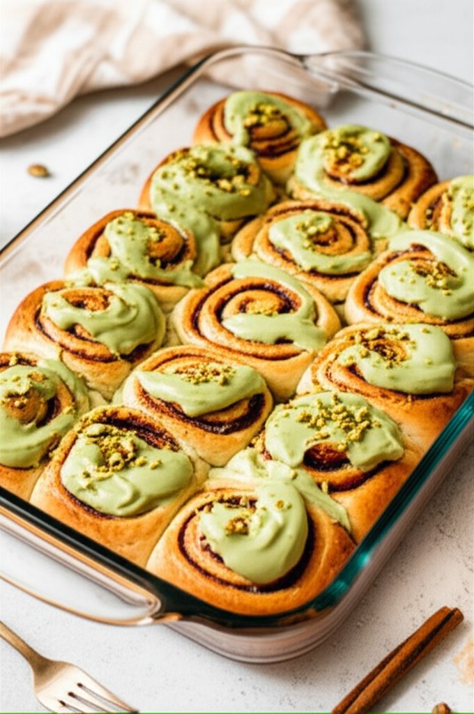 Pistachio Cream Cinnamon Rolls