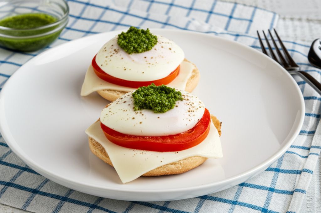 Poached Eggs Caprese