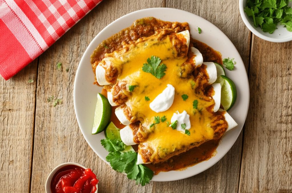 Potato and Bean Enchiladas