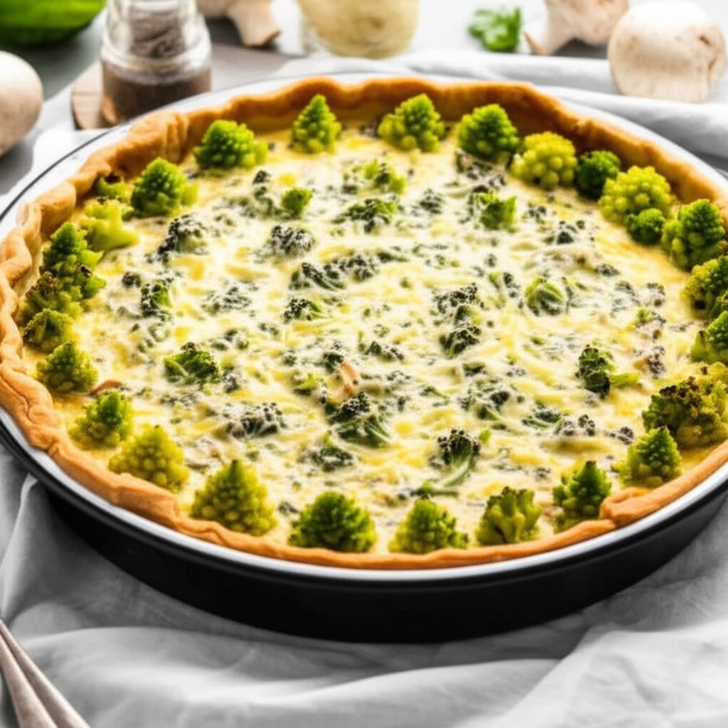 Quiche au Chou Romanesco (Romanesco and Mushroom Quiche)