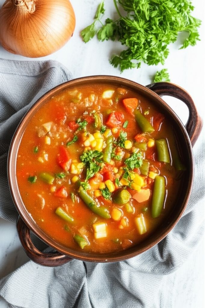 Quick and Fast Vegetarian Vegetable Soup in a Hurry