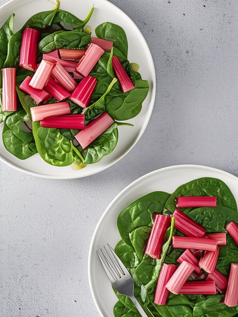 Rhubarb Spinach Salad