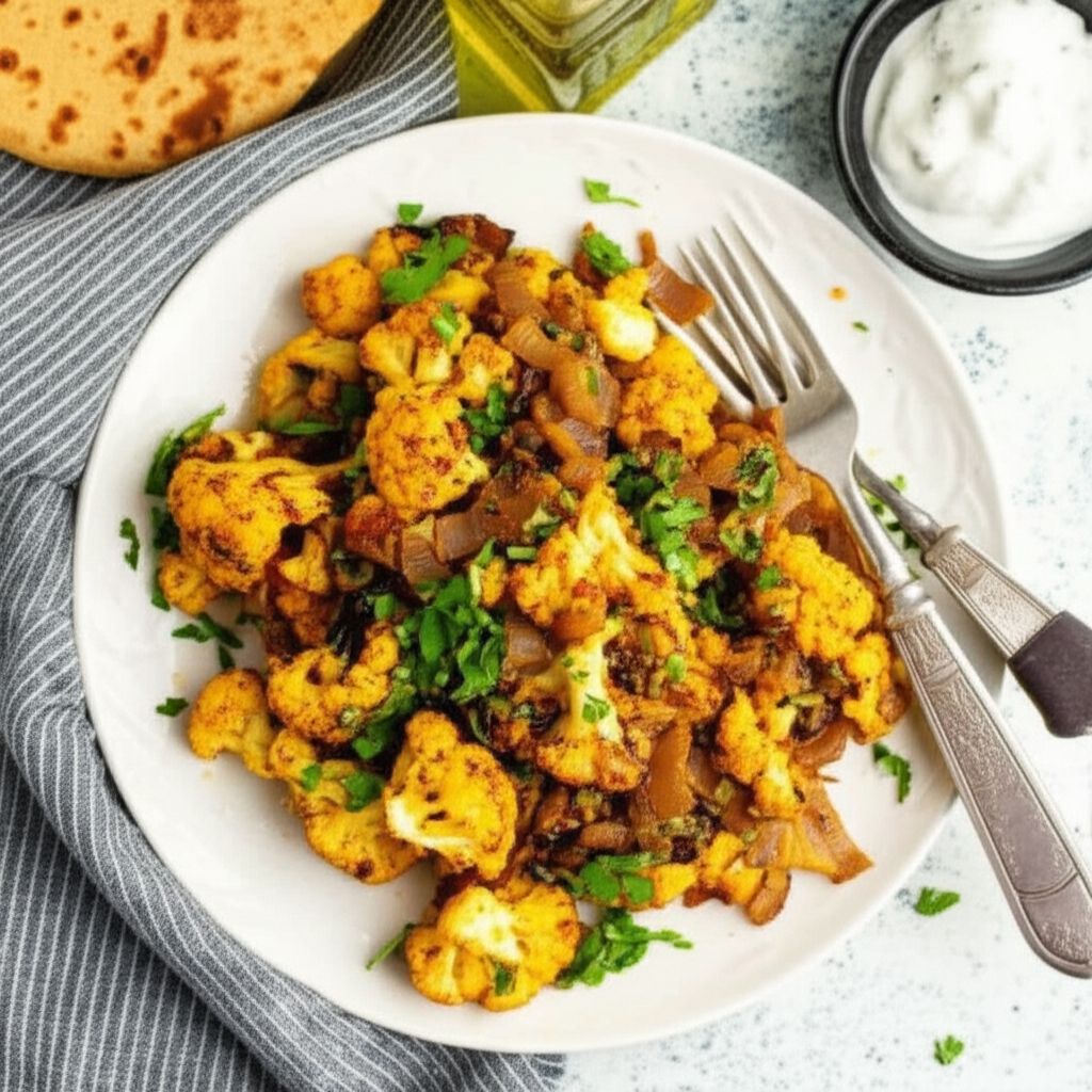Roasted Curried Cauliflower and Onion