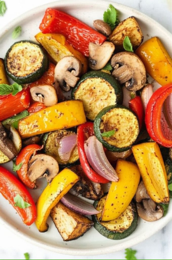 Roasted Rainbow Vegetables in the Air Fryer