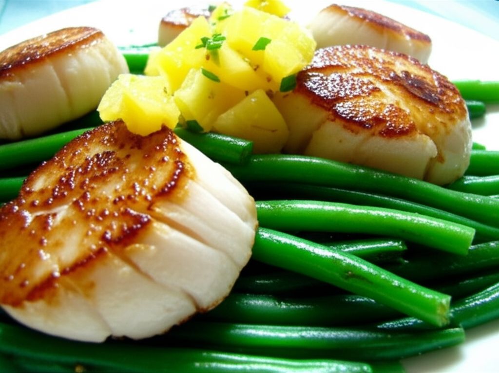 Seared Scallops with Pineapple, Ginger and Lemon Grass Salsa