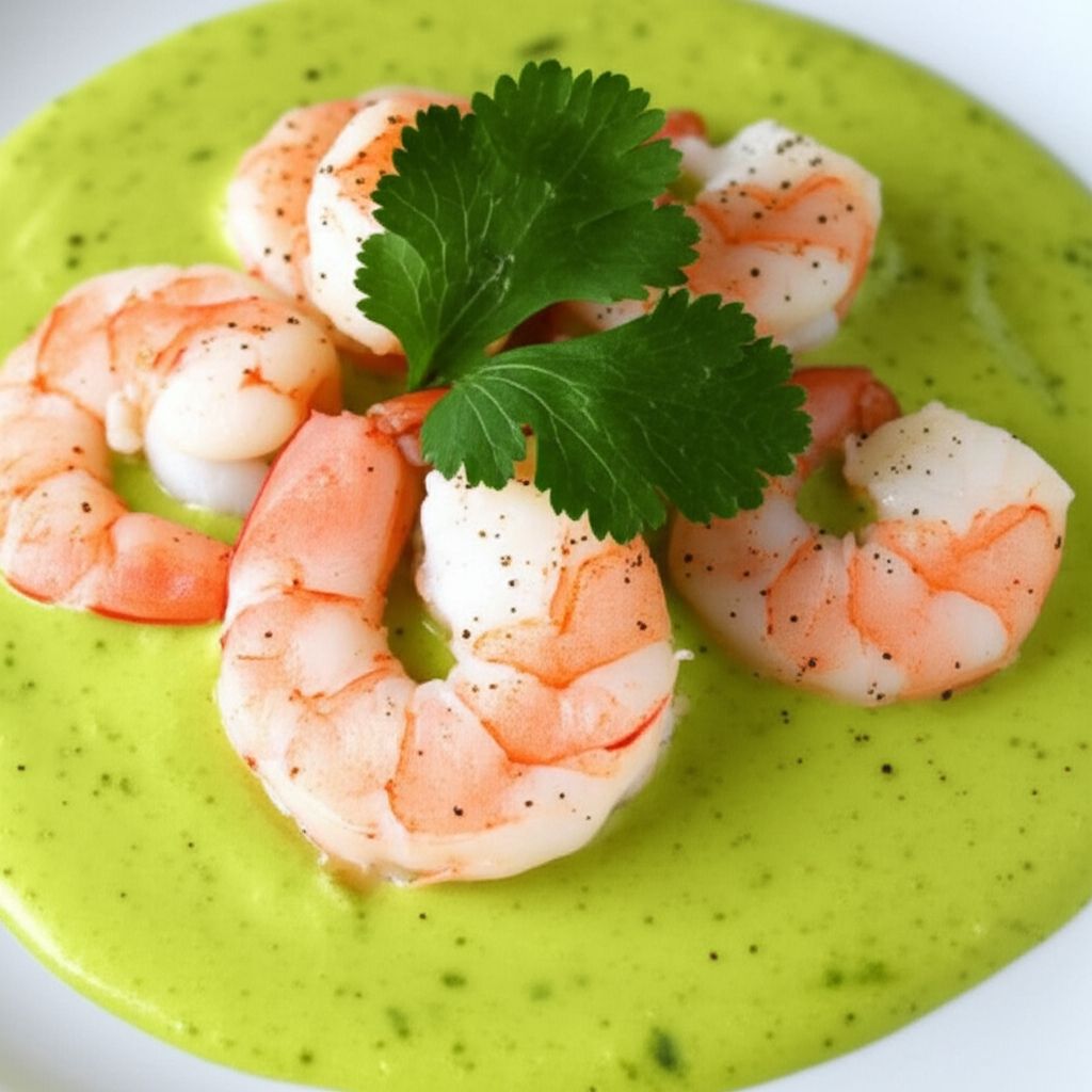 Shrimp in Avocado Cream Sauce