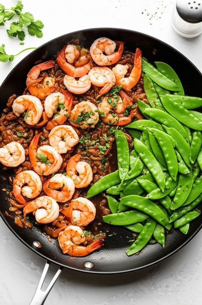 Shrimp with Ginger and Snow Peas