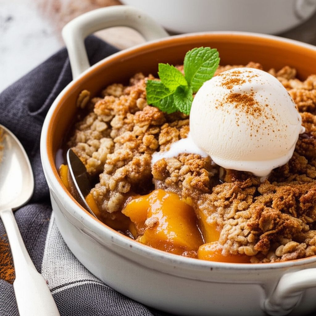Slow Cooker Peach Crisp