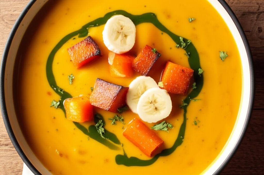 South African Pumpkin Soup with Banana and Curry