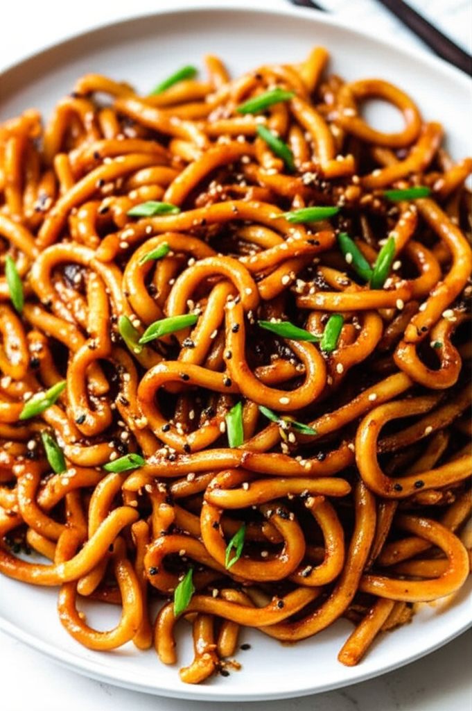 Spicy Garlic Udon Noodles