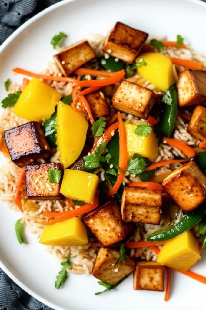 Spicy Vegan Mango and Tofu Stir-Fry
