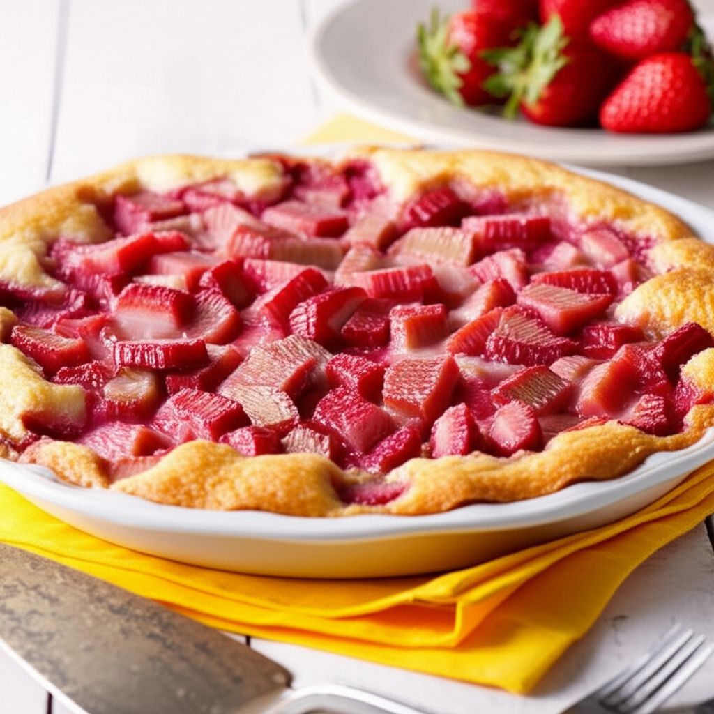 Strawberry Orange Rhubarb Cake