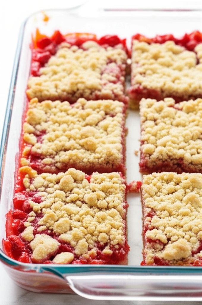 Strawberry Rhubarb Crumb Bars