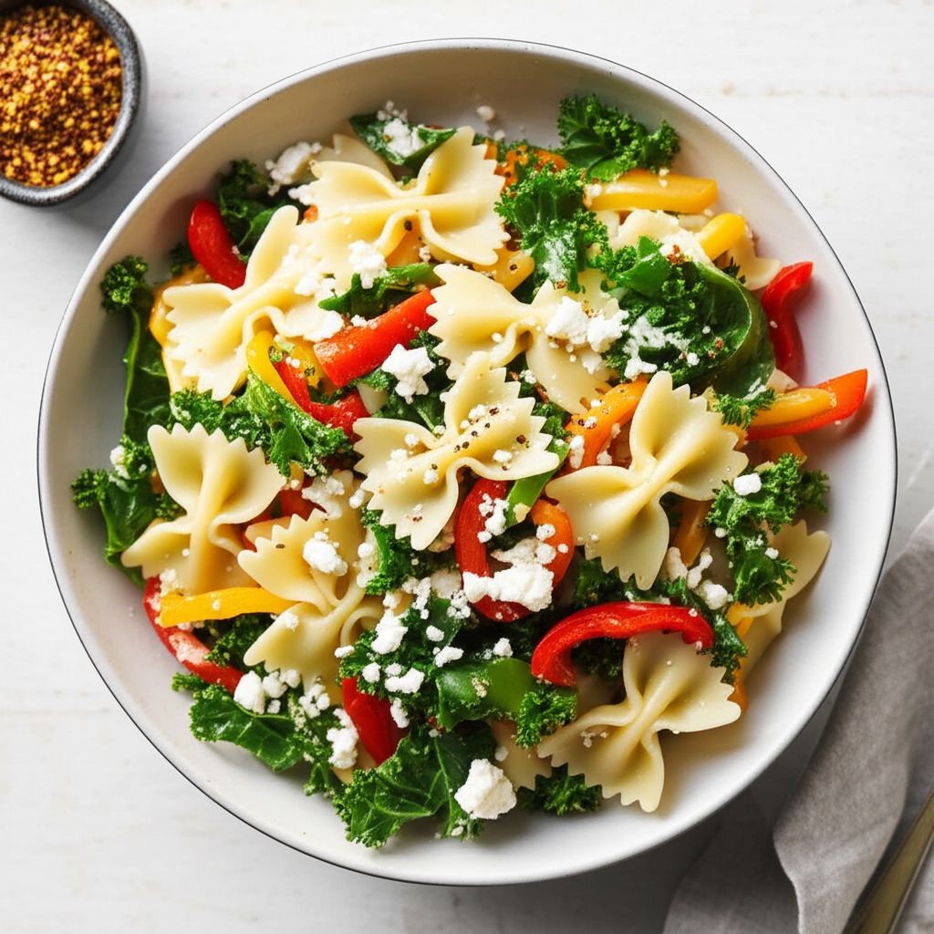 Sweet Pepper Pasta Toss with Kale