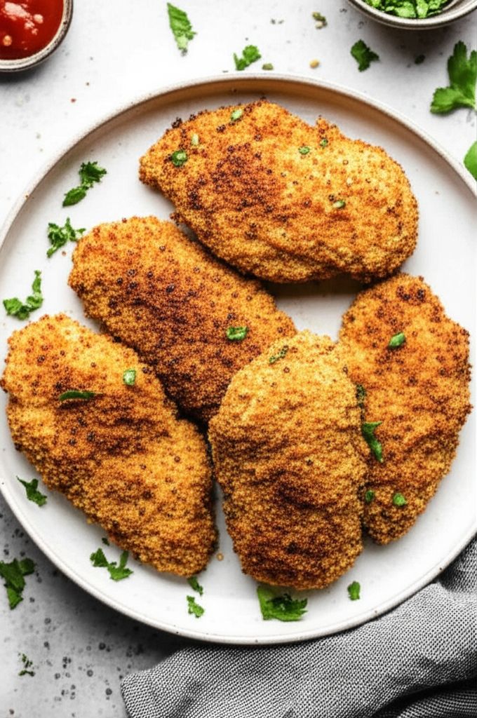 Air Fryer Chicken Thigh Schnitzel