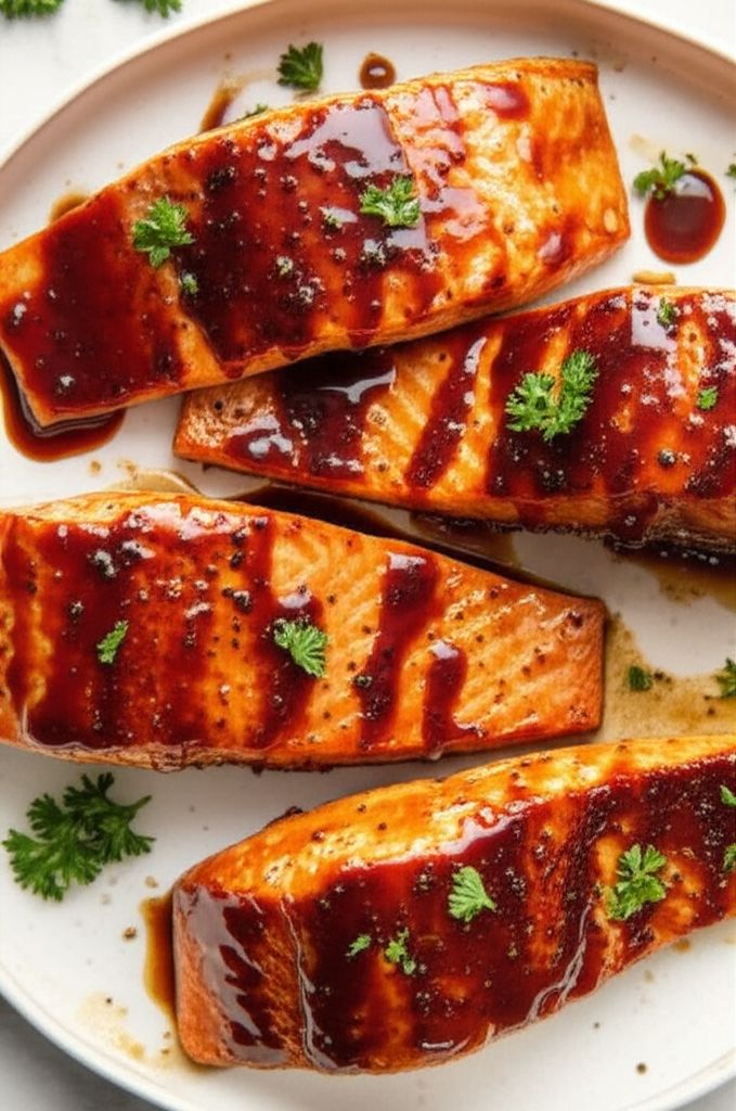 Air Fryer Salmon with Maple-Bourbon Glaze