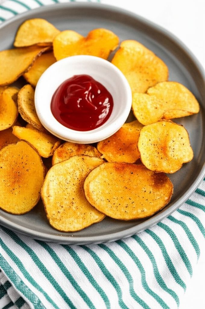 Air Fryer Salt and Vinegar Potato Chips