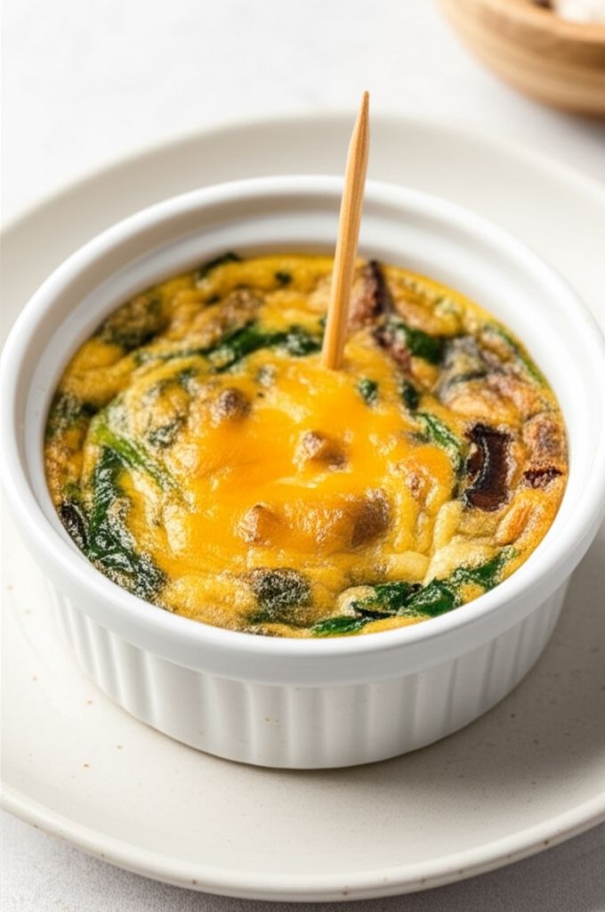 Air Fryer Spinach and Mushroom Frittata